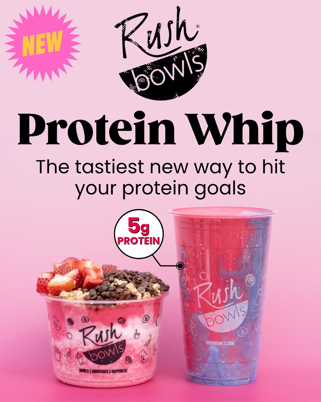 4 flavors. Endless obsession 💪 
Our NEW Protein Whips are the tastiest way to hit your protein goals — now INCLUDED with every bowl & smoothie for a limited time starting May 13th!