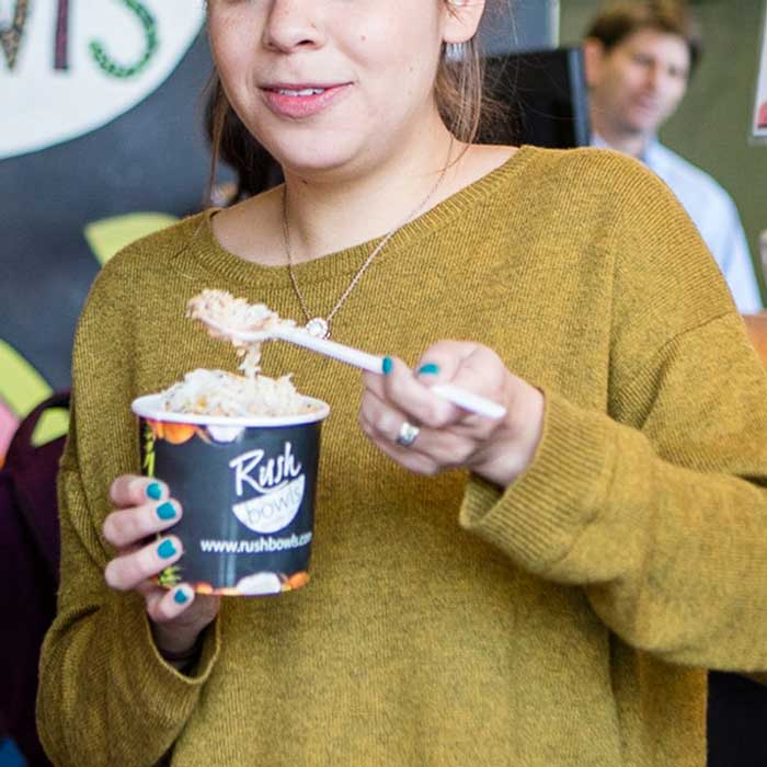 Join the entrepreneurs in the rising health food industry with a Rush Bowls organic food store franchise.