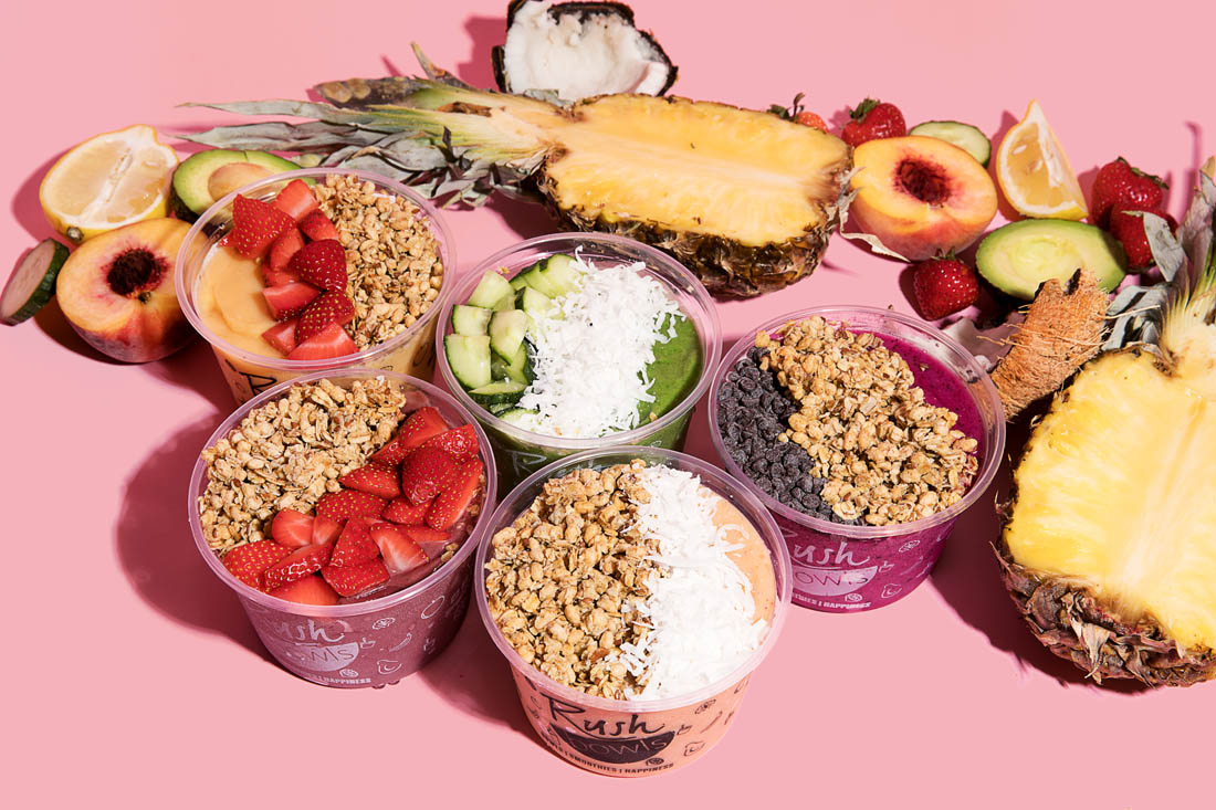 Group of acai bowls from a whole foods franchise