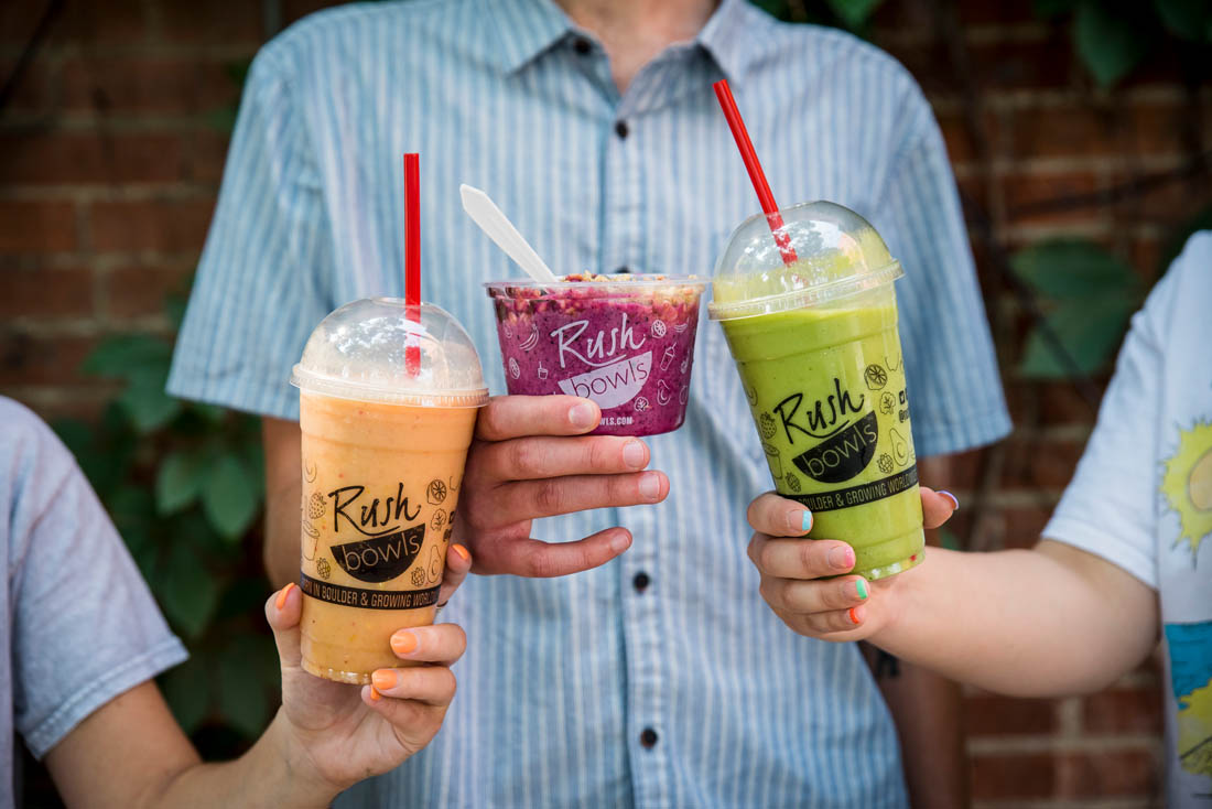 Inside Rush Bowls's store.